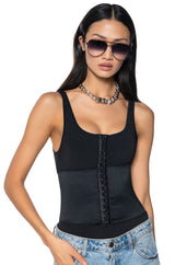 SNATCHED CORSET DETAIL SLEEVELESS BODYSUIT