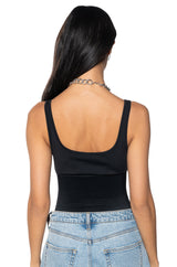 SNATCHED CORSET DETAIL SLEEVELESS BODYSUIT
