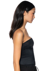 SNATCHED CORSET STRAPLESS BODYSUIT IN BLACK