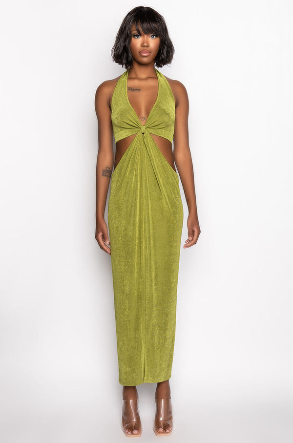 SO CURIOUS MAXI HALTER TOP DRESS