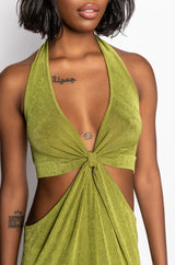 SO CURIOUS MAXI HALTER TOP DRESS