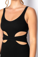 SO FIRE BODYCON CUT OUT MIDI DRESS