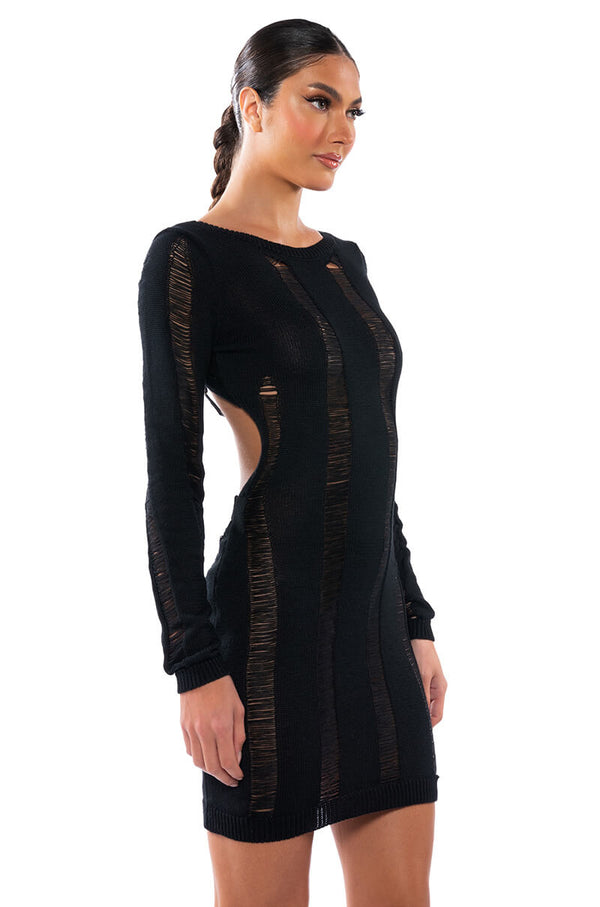 DANIELLE OPEN BACK KNIT MINI DRESS