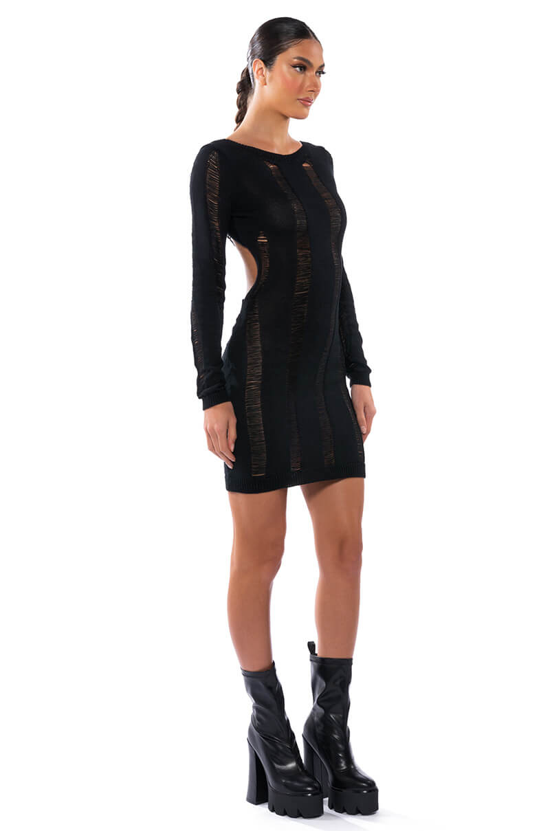 DANIELLE OPEN BACK KNIT MINI DRESS
