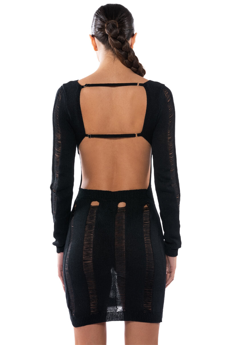 DANIELLE OPEN BACK KNIT MINI DRESS
