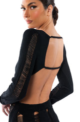 DANIELLE OPEN BACK KNIT MINI DRESS