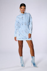 SO MANY QUESTIONS HOODED MINI DRESS