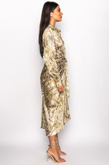 SO WORTH IT BUTTON UP MIDI DRESS