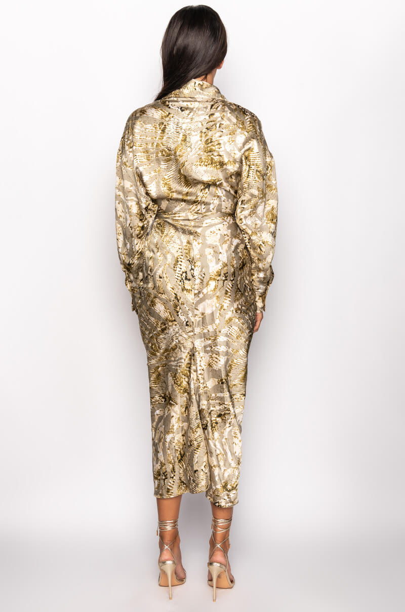 SO WORTH IT BUTTON UP MIDI DRESS