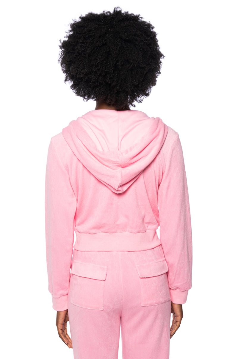 SOFT SPOT LONGSLEEVE ZIP UP HOODIE