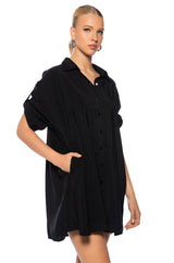 SOLANA BUTTON DOWN MINI SHIRT DRESS