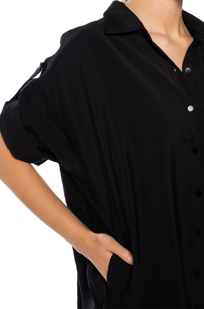 SOLANA BUTTON DOWN MINI SHIRT DRESS