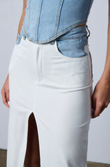 SOLO DANCE MAXI SKIRT WITH DENIM TRIM