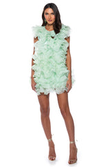RAOLA ULTRA RUFFLED SLEEVELESS DRESS