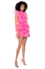 RAOLA ULTRA RUFFLED SLEEVELESS DRESS