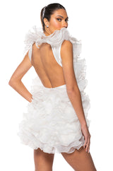 RAOLA ULTRA RUFFLED SLEEVELESS DRESS