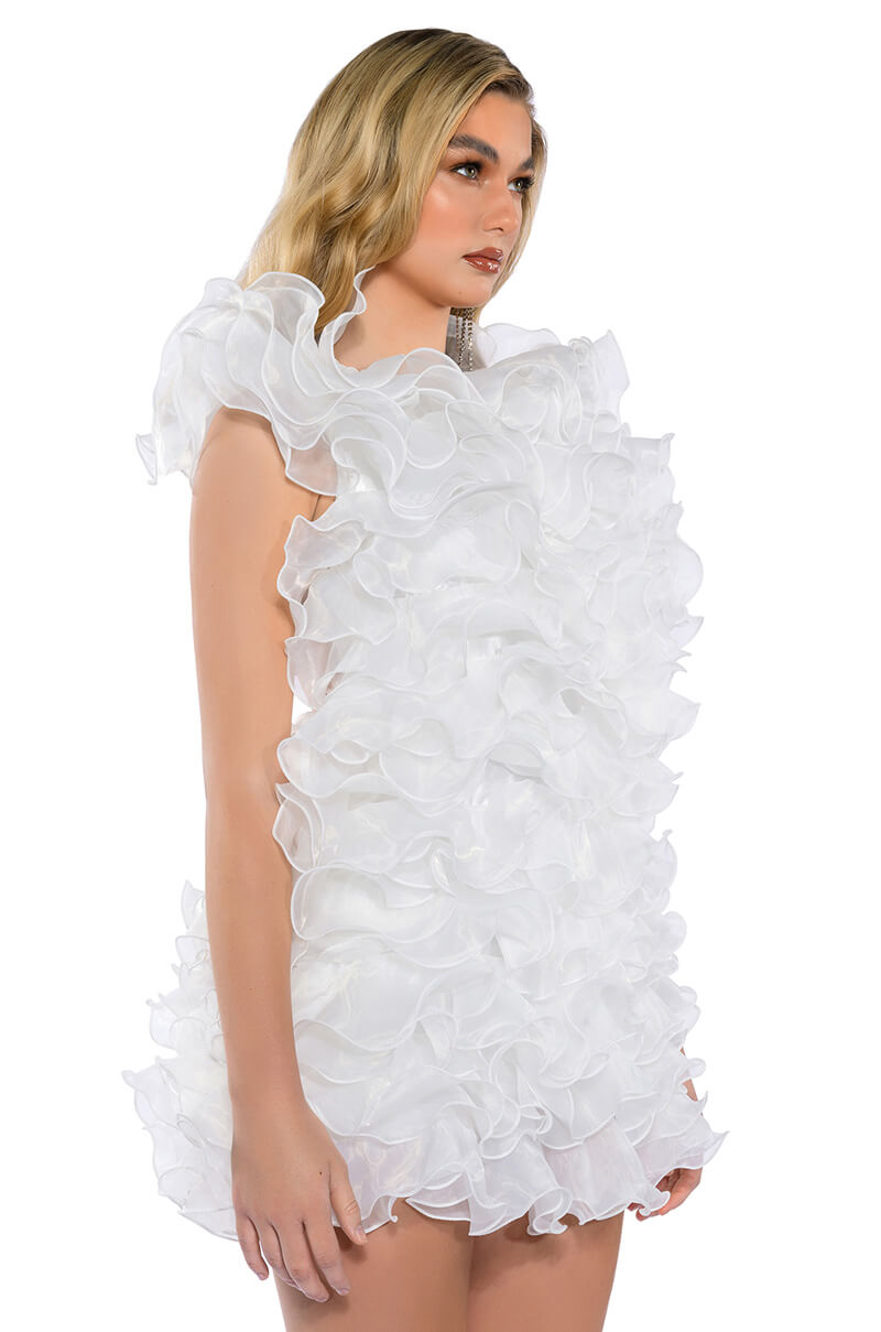 RAOLA ULTRA RUFFLED SLEEVELESS DRESS