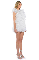 RAOLA ULTRA RUFFLED SLEEVELESS DRESS