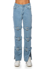 SONGBIRD BUCKLED STRAIGHT LEG DENIM