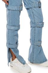 SONGBIRD BUCKLED STRAIGHT LEG DENIM