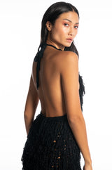 SOUTH BEACH SHREDDED KNIT MINI DRESS