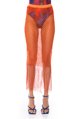 SPIN ME OUT OF CONTROL FRINGE NET MIDI SKIRT