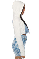 SPLIT DECISION DENIM SWEATSHIRT