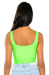 SPOTLIGHT BUCKLE DETAIL NEON CUTOUT CHEEKY BODYSUIT