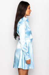 SPRING FORWARD OPEN BACK SHIRT DRESS