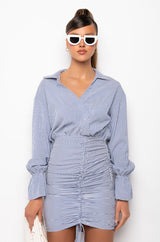 SPRING STRIPE POPLIN DRESS