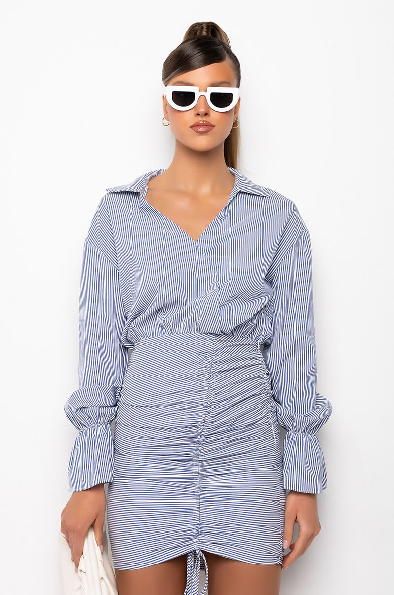 SPRING STRIPE POPLIN DRESS