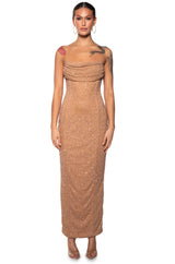 STAR OF THE SHOW EMBELLISHED MAXI DRESS
