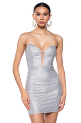 STAR OF THE SHOW RHINESTONE MINI DRESS