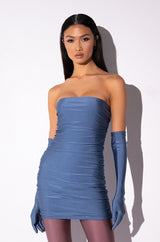 KENNY STRAPLESS MINI DRESS WITH LONG GLOVES