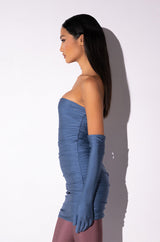 KENNY STRAPLESS MINI DRESS WITH LONG GLOVES