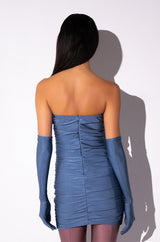KENNY STRAPLESS MINI DRESS WITH LONG GLOVES