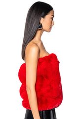 STARSTRUCK TIE FRONT FUR TOP