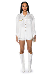 STAY FLY OVERSIZED BUTTON DOWN BLOUSE
