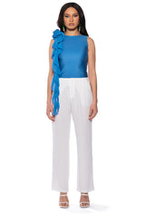 ARIANA FLOUNCED SLEEVELESS TOP