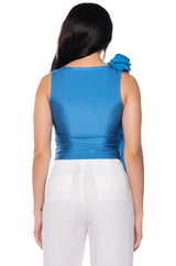 ARIANA FLOUNCED SLEEVELESS TOP