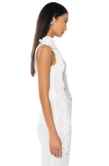 ARIANA FLOUNCED SLEEVELESS TOP