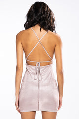 STILL GOT IT LOW V NECK MINI DRESS