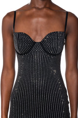 STOP AND STARE RHINESTONE MINI DRESS