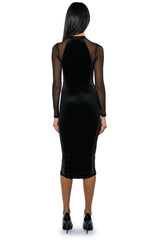 STOP AND STARE MESH DETAIL MIDI DRESS