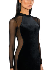 STOP AND STARE MESH DETAIL MIDI DRESS