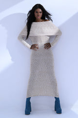 STORM OFF THE SHOULDER MAXI SWEATER DRESS