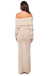 STORM OFF THE SHOULDER MAXI SWEATER DRESS
