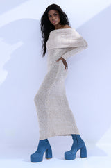 STORM OFF THE SHOULDER MAXI SWEATER DRESS