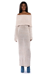 STORM OFF THE SHOULDER MAXI SWEATER DRESS