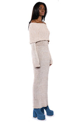 STORM OFF THE SHOULDER MAXI SWEATER DRESS